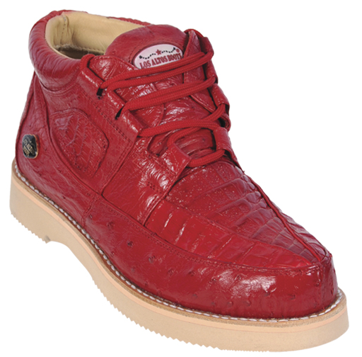 Los Altos Red Genuine Crocodile / Ostrich Casual Shoes ZA050212